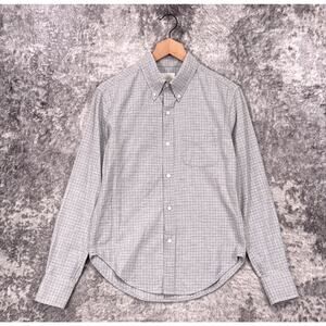 Band of Outsiders Shirt 1 / Small Mens Gray Flannel Check Long Sleeve Button